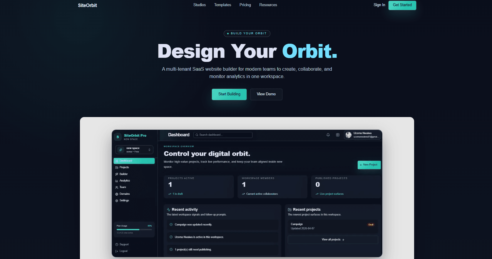 SiteOrbit: Multi-Tenant SaaS Website Builder